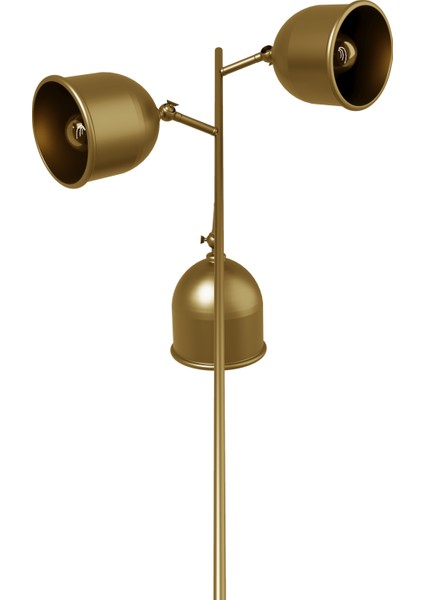Flexart Modern 3 Başlıklı Siyah Metal Lambader
