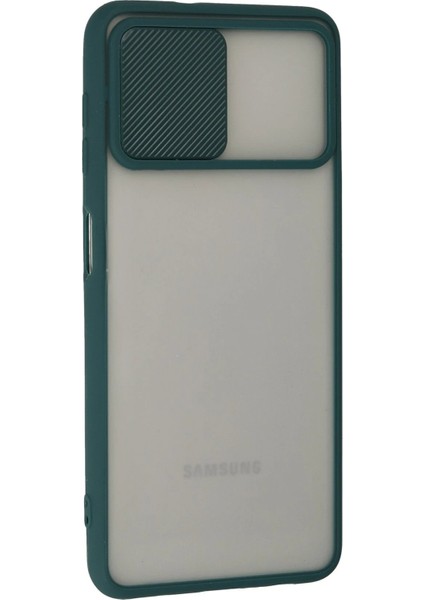 Samsung Galaxy A22 Kılıf Palm Buzlu Kamera Sürgülü Silikon - Yeşil - JUL2332-3831