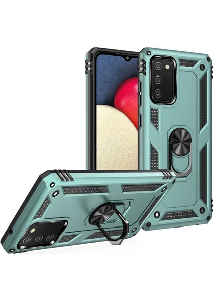 Samsung Galaxy A02S Kılıf Sofya Yüzüklü Silikon Kapak - Yeşil - JUL8416-9792 fiyatları