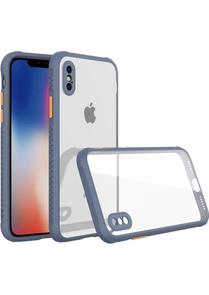 iPhone Xs Max Kılıf Miami Şeffaf Silikon - Gri - JUL1428-9243