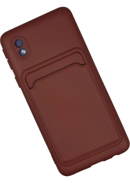 Samsung Galaxy A01 Core Kılıf Kelvin Kartvizitli Silikon - Bordo - JUL6054-2550