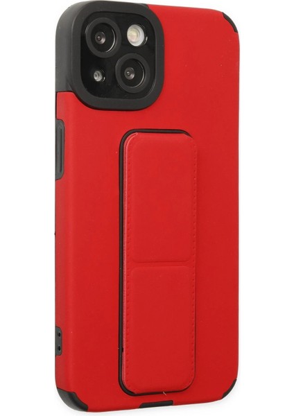 iPhone 14 Plus Kılıf Mega Standlı Silikon - Kırmızı - JUL8877-7433