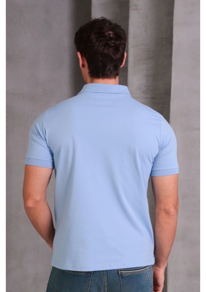 Erkek Slim Fit Pamuklu Yumuşak Doku Nefes Alan Kumaş Yakalı Tişört fırsatları