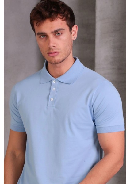 Erkek Slim Fit Pamuklu Yumuşak Doku Nefes Alan Kumaş Yakalı Tişört indirimleri
