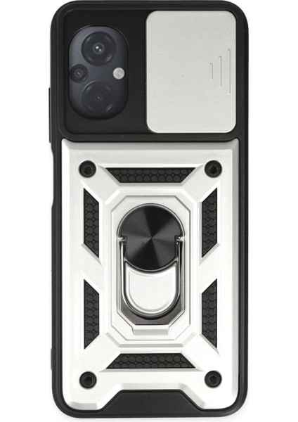 Xiaomi Poco M5 Kılıf Pars Lens Yüzüklü Silikon - Gümüş - JUL3933-6761