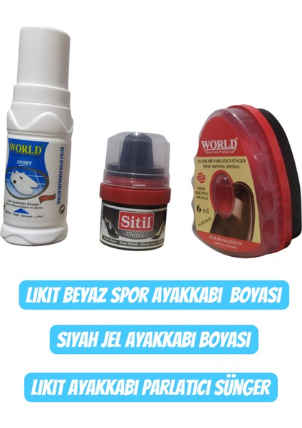 Ayakkabı Bakım Seti Siyah Ayakkabı Boyası Ayakkabı Parlatıcı Spor Ayakkabı Boyası Beyaz