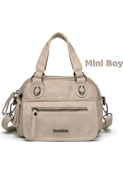 Mini Boy Yıkama Deri Elden Tutmalı Kadın Çantası 21-K Barcelona 1933
