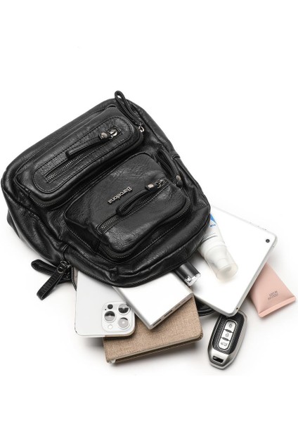 Mini Boy Yıkama Deri Kadın Sırt Çantası 21-K Barcelona 1929 modelleri