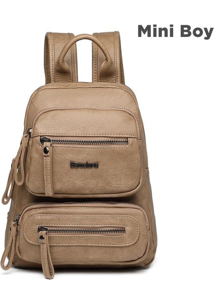 Mini Boy Yıkama Deri Kadın Sırt Çantası 21-K Barcelona 1929