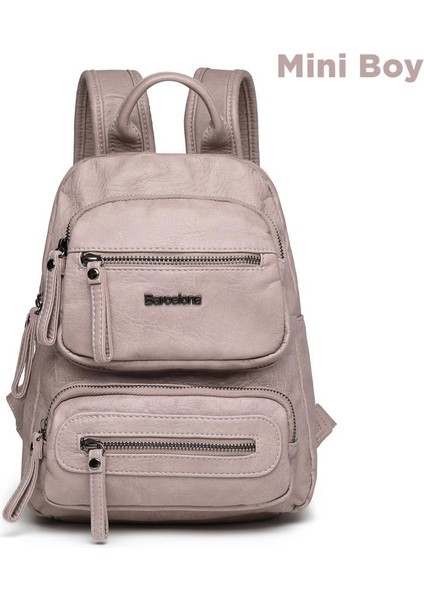 Mini Boy Yıkama Deri Kadın Sırt Çantası 21-K Barcelona 1929