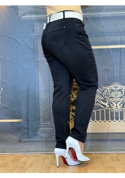 Abiye Kot Pantolon,düz,esnak, Taşli Işlemeli,yüksek Bel,jeans,siyah,fermuarlı,düğmeli,cepli