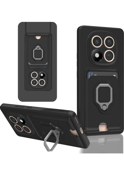 Xiaomi Redmi Note 14 Pro 5g Kılıf Zuma Kartvizitli Yüzüklü Silikon - Siyah - JUL7495-4252