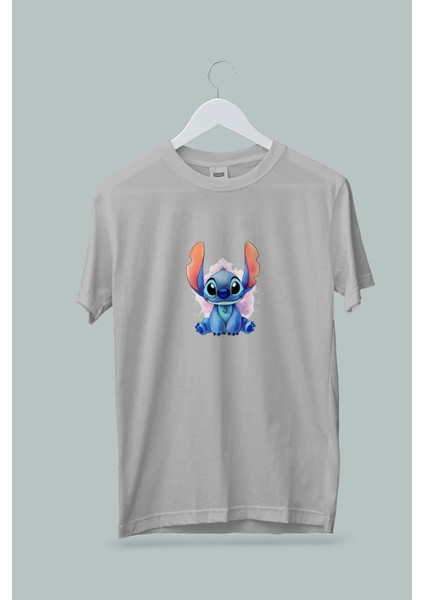 Kız Çocuk Lilo Sticth Iı Baskılı Beyaz Siyah Gri Tshirt 5 6 7 8 9 10 11 12 13 14 Yaş
