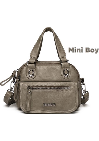 Mini Boy Yıkama Deri Elden Tutmalı Kadın Çantası 21-K Barcelona 1933