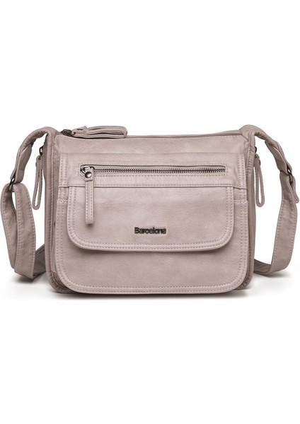 Yıkama Deri Postacı Askılı Kadın Çantası 21-K Barcelona 1934