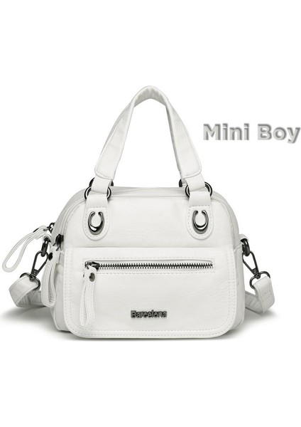 Mini Boy Yıkama Deri Elden Tutmalı Kadın Çantası 21-K Barcelona 1933