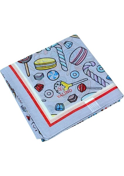 Valino Soft Pamuk Çocuk Desenli Eşarp 70X70 cm