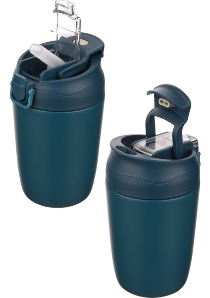 Nova Termos Kahve Bardak 350 Ml Paslanmaz Çelik Çift Bariyerli Seyahat Matarası Pipetli Mug