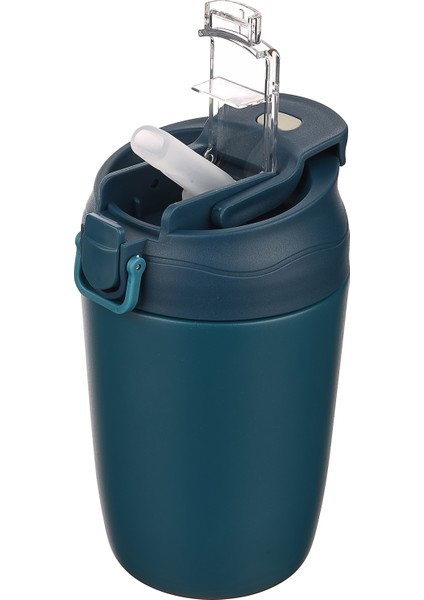 Nova Termos Kahve Bardak 350 Ml Paslanmaz Çelik Çift Bariyerli Seyahat Matarası Pipetli Mug