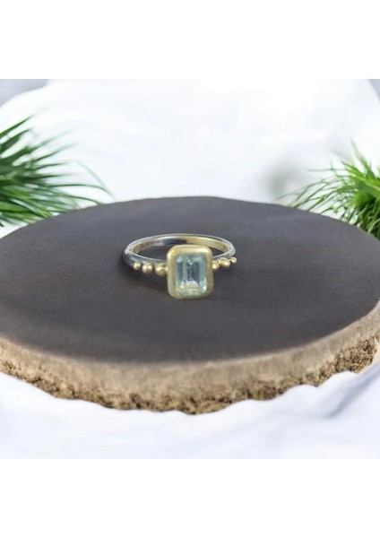 Akuamarin Kare Gümüş Yüzük fiyatları