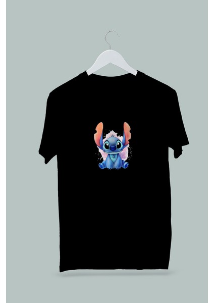 Kız Çocuk Lilo Sticth Iı Baskılı Beyaz Siyah Gri Tshirt 5 6 7 8 9 10 11 12 13 14 Yaş