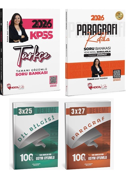 Hoca Kafası + Anla Kazan 2026 Kpss Türkçe + Paragraf Kafala Soru + Deneme 4 Lü Set