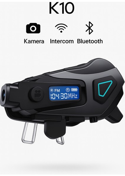 Kameralı Bluetooth Motosiklet Kask Interkomu Su Geçirmez Hd Kayıt 32 GB Sd Kart Hediyeli