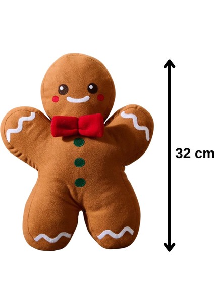 Kurabiye Adam Peluş Yastık, Uyku Arkadaşı Peluş, Yılbaşı Kurabiye Adam 32 cm modelleri