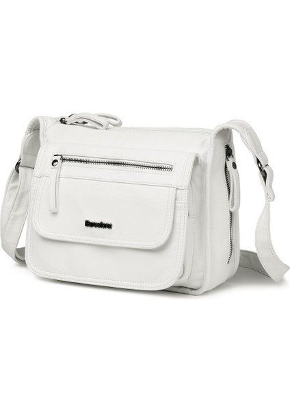 Yıkama Deri Postacı Askılı Kadın Çantası 21-K Barcelona 1934 modelleri