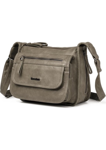 Yıkama Deri Postacı Askılı Kadın Çantası 21-K Barcelona 1934 modelleri