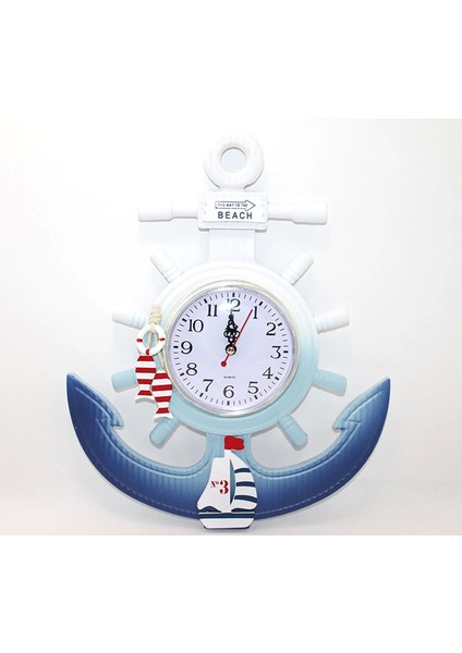 Ahşap Marin Dümenli ve Çapa Tasarımı Saat ALK2468 - MRK8553-2362