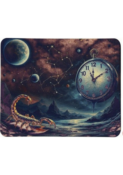 Akrep Burcu Desenli Tip Kaymaz Taban Optik Bilgisayar Notebook Burçlar Mouse Pad Mauspad 17X 21 cm