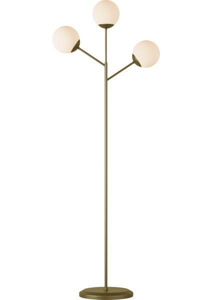 Loreva 3'lü Beyaz Cam Küre Lambader - Eskitme Metal Gövdeli Modern Yer Lambası modelleri