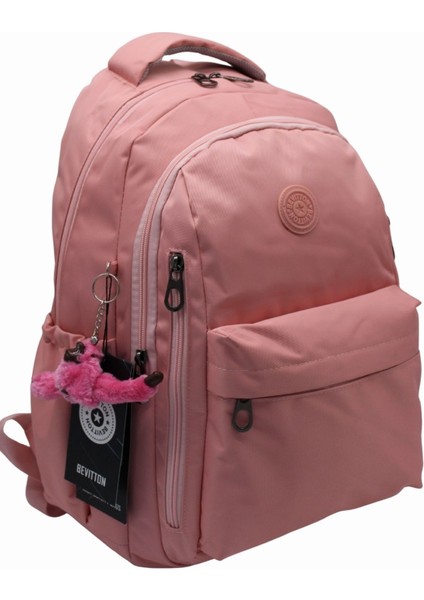 Okul Sırt Çantası Unisex Suya Dayanıklı Kumaş Okul Çantası HRM2500 Pudra