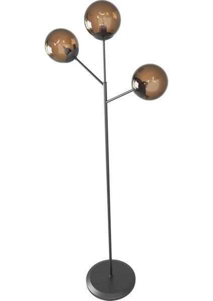 Loreva 3'lü Bal Cam Küre Lambader - Siyah Metal Gövdeli Modern Yer Lambası modelleri