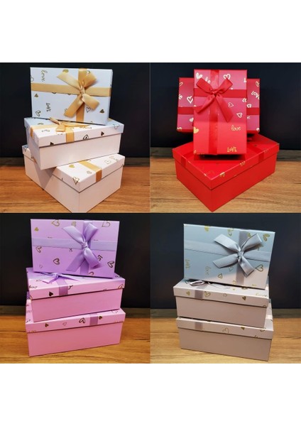 3'lü Dikdörtgen Hediye Kutusu fiyatları