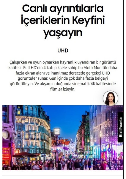 109 Ekran 43" Inç 4K UHD HDR10 3840 x 2160 Wi-Fi ,hdmı Type-C Monitör Tv + Onerous Askı Aparatı