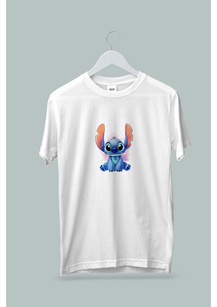 Kız Çocuk Lilo Sticth Iı Baskılı Beyaz Siyah Gri Tshirt 5 6 7 8 9 10 11 12 13 14 Yaş