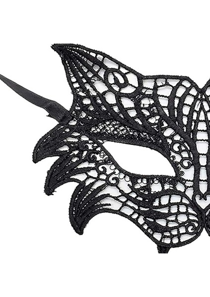 Siyah Renk Kedi Model Dantel Işleme Parti Maskesi fiyatları