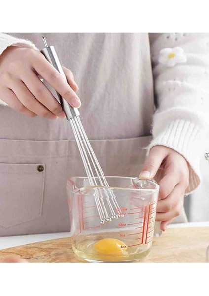 Yeni Nesil Ayarlanabilir Çırpıcı Paslanamaz Çelik, Metal Top Boncuklu Yumurta ve Sos Karıştırıcı,