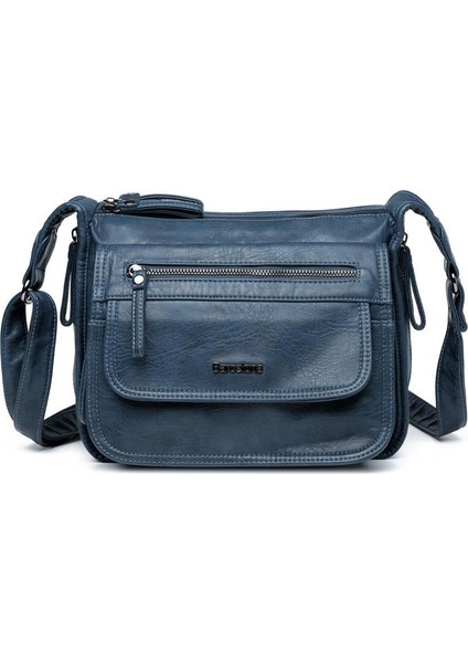 Yıkama Deri Postacı Askılı Kadın Çantası 21-K Barcelona 1934