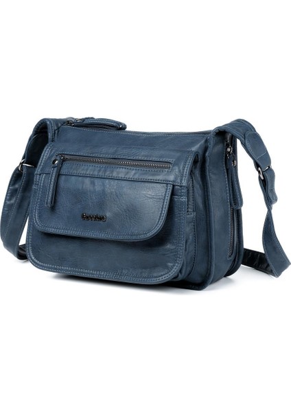 Yıkama Deri Postacı Askılı Kadın Çantası 21-K Barcelona 1934 modelleri