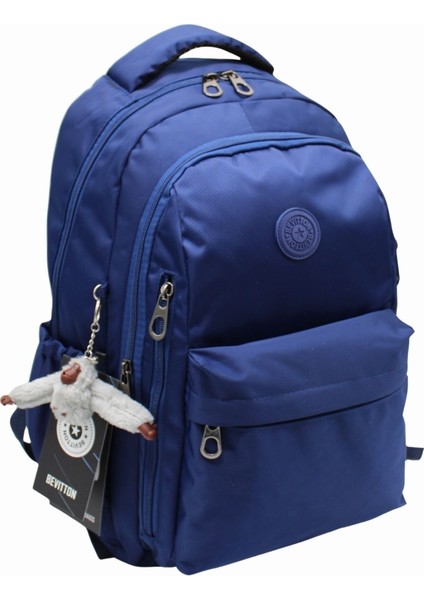 Okul Sırt Çantası Unisex Suya Dayanıklı Kumaş Okul Çantası HRM2500 Lacivert