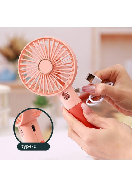 Mini Portatif El Fanı, Masa Üstü Soğutucu, Ergonomik Tasarım, Pembe Renk fırsatları