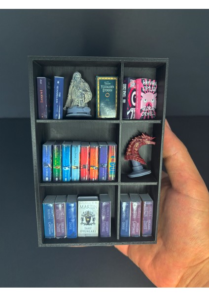 Minyatür Kitaplık | El Yapımı Mini Kitap ve Reçine Figürlü Dekoratif Kitaplık fırsatları