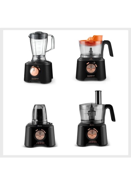 2500W Motor Gücü Hamur Yoğurma, Öğütücü, Çırpıcı, Blender 4 Kanatlı Doğrayıcı Mutfak Robotu