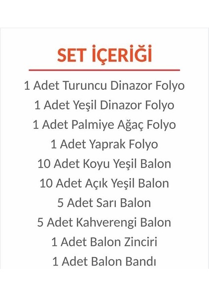 Dinozor Temalı Balon Süsleme Seti