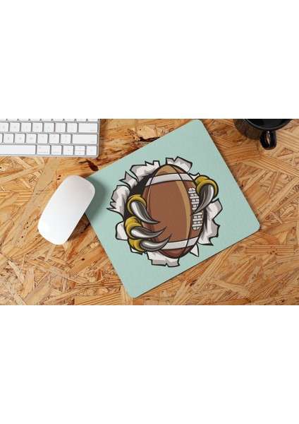 Amerikan Futbol Temalı Pençeli Spor Desen | Kaymaz Tabanlı Ofis ve Hediyelik Mouse Pad