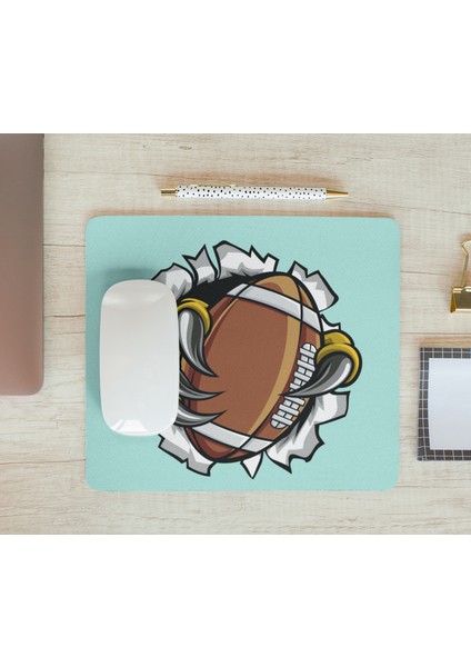 Amerikan Futbol Temalı Pençeli Spor Desen | Kaymaz Tabanlı Ofis ve Hediyelik Mouse Pad fiyatları