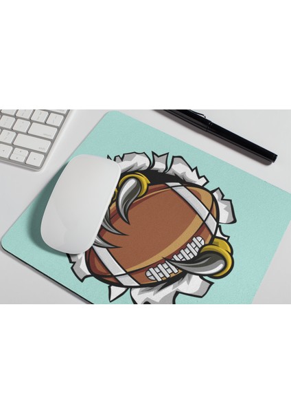 Amerikan Futbol Temalı Pençeli Spor Desen | Kaymaz Tabanlı Ofis ve Hediyelik Mouse Pad modelleri